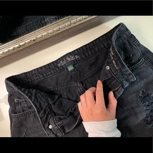 Black High Waisted Jean Shorts